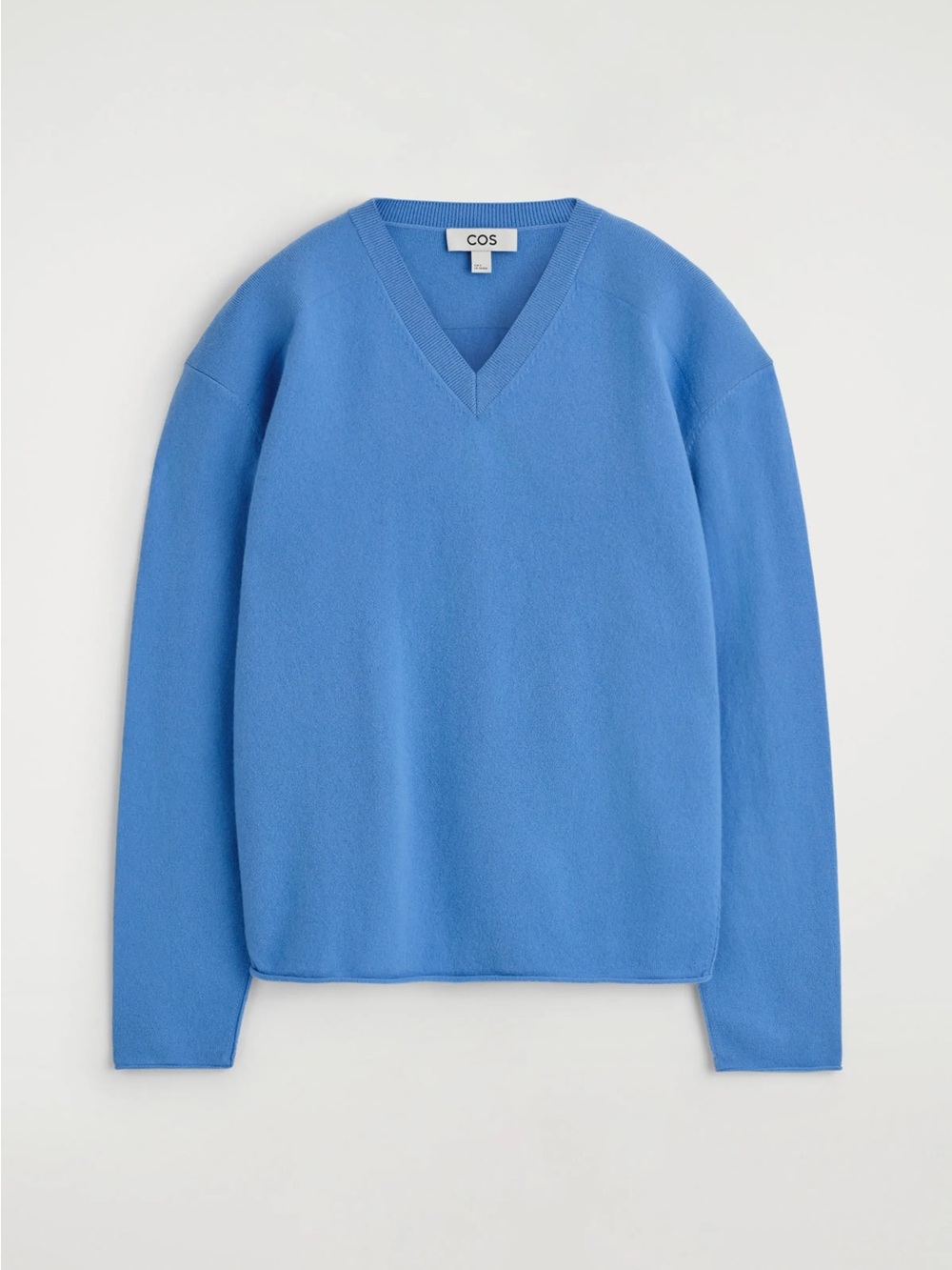 COS Merino Wool Blue V-neck Sweater